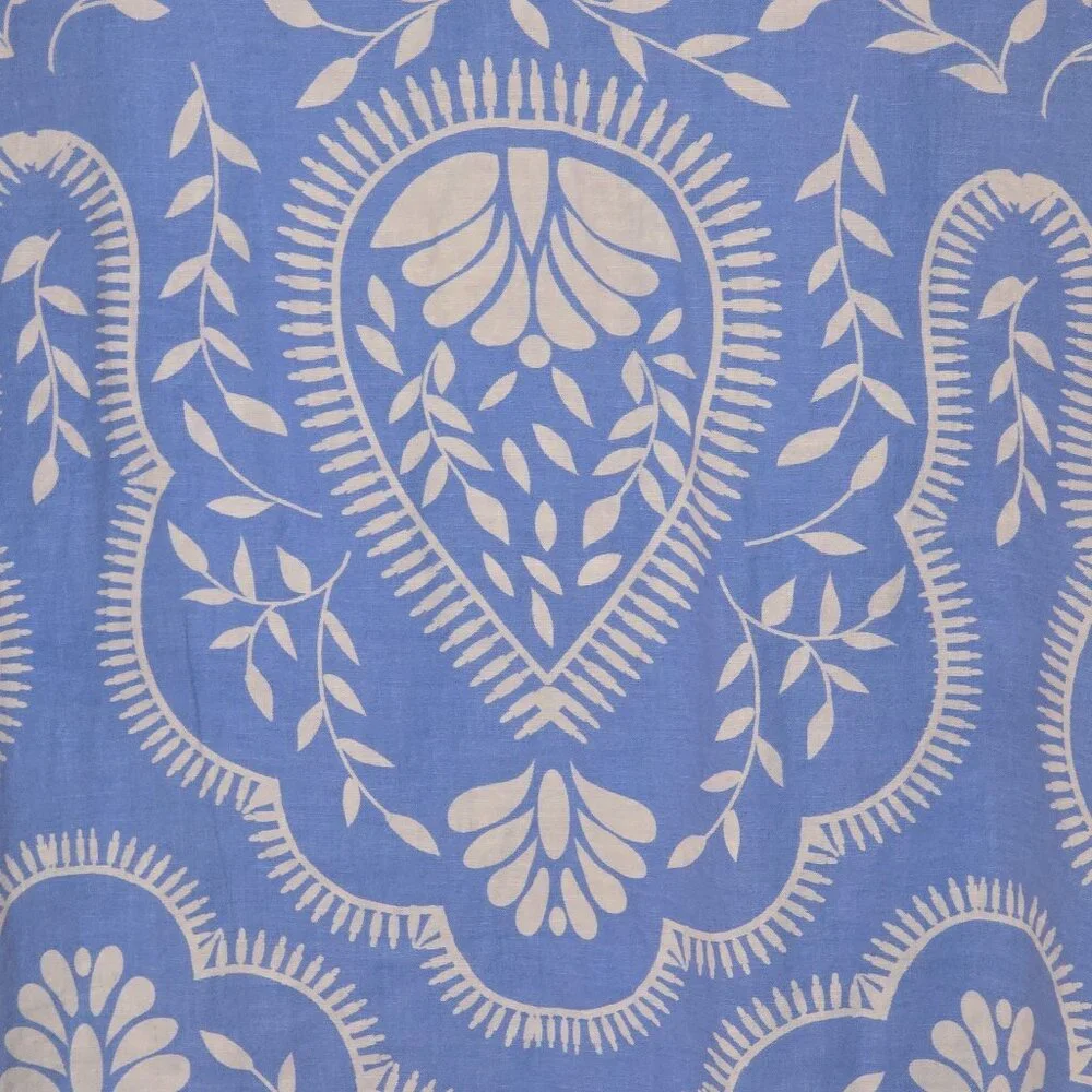 Joie Blue White Paisley Tunic Dress Size 8 Bell Sleeve Boho Resort Mini